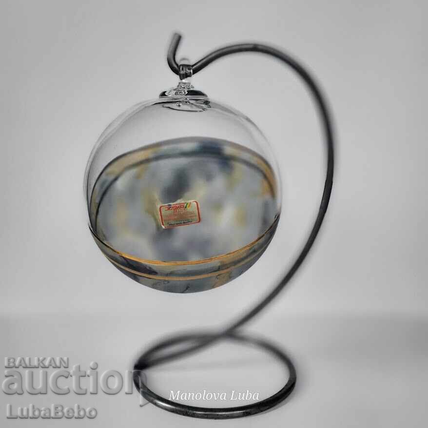 Hand-painted crystal sphere made by JOSKA Kristall