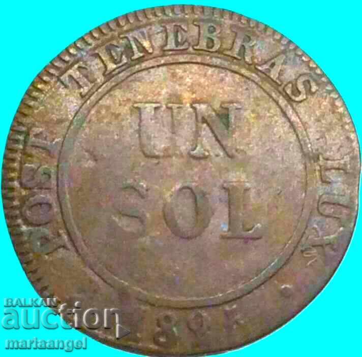 Livrarea 1 sol 1825 Elveția Cantonul Geneva SWISS bilion