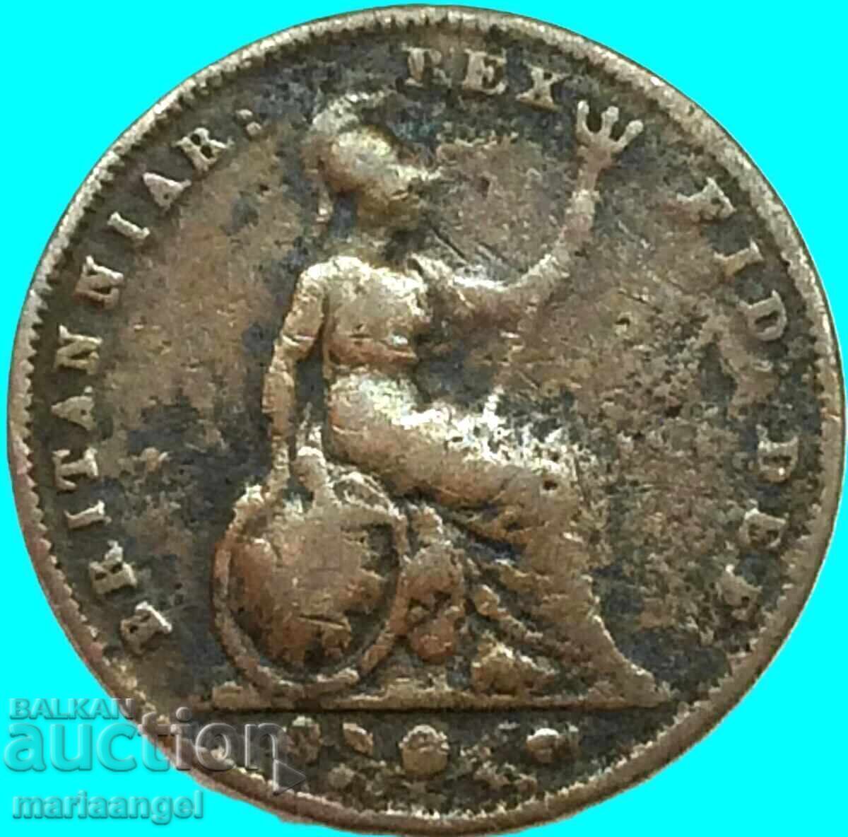 United Kingdom 1 Farthing 1837 William IV Bronze Rare with price € 4.20 | 8.21 BGN