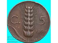 5 centesimi 1936 Italia Victor Emanuel - an rar