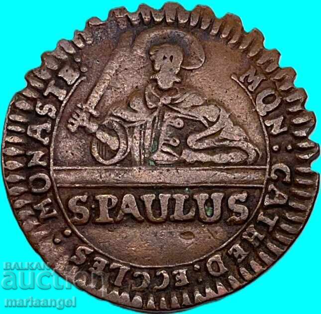 Licitație 3 pfennigi 1760 Münster Germania cupru