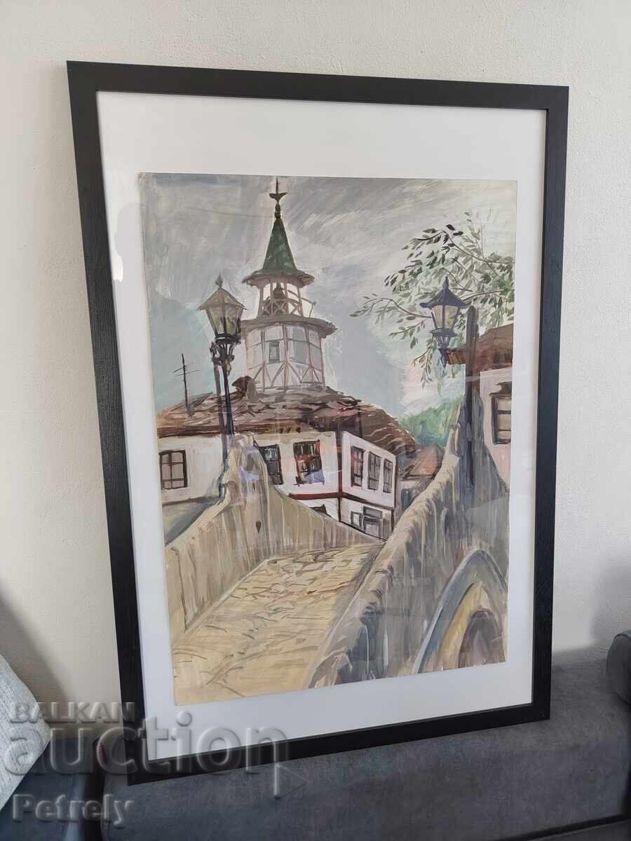 Acuarelă veche mare