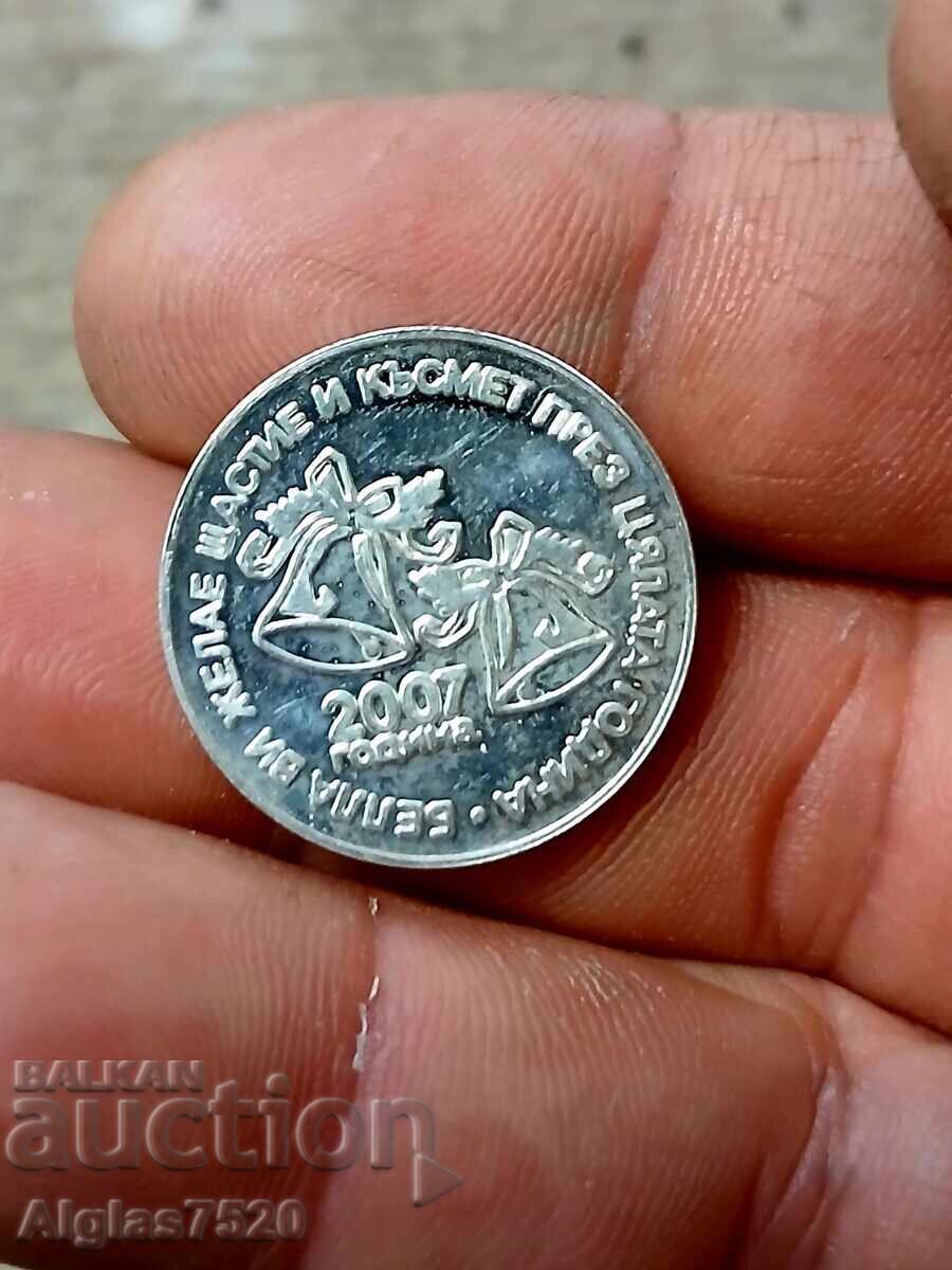 Monedă norocoasă de Anul Nou placată cu argint „Bella”