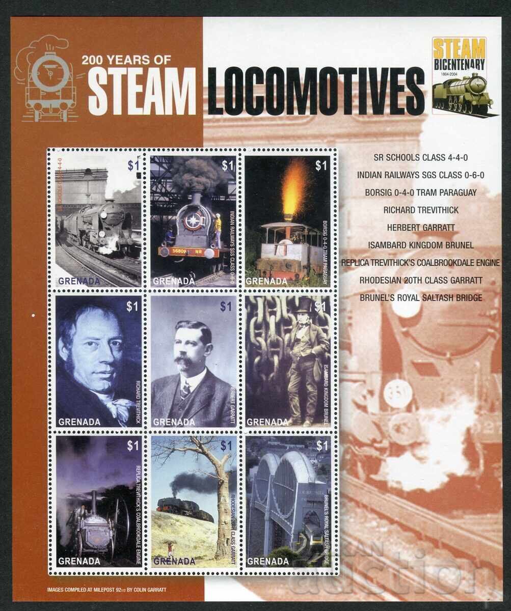 Licitație Grenada 2004 MnH - 200 de ani de locomotive cu abur