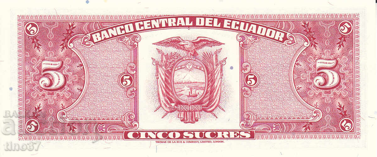 Licitație tino37- ECUADOR - 5 SUCRES - 1988 - UNC