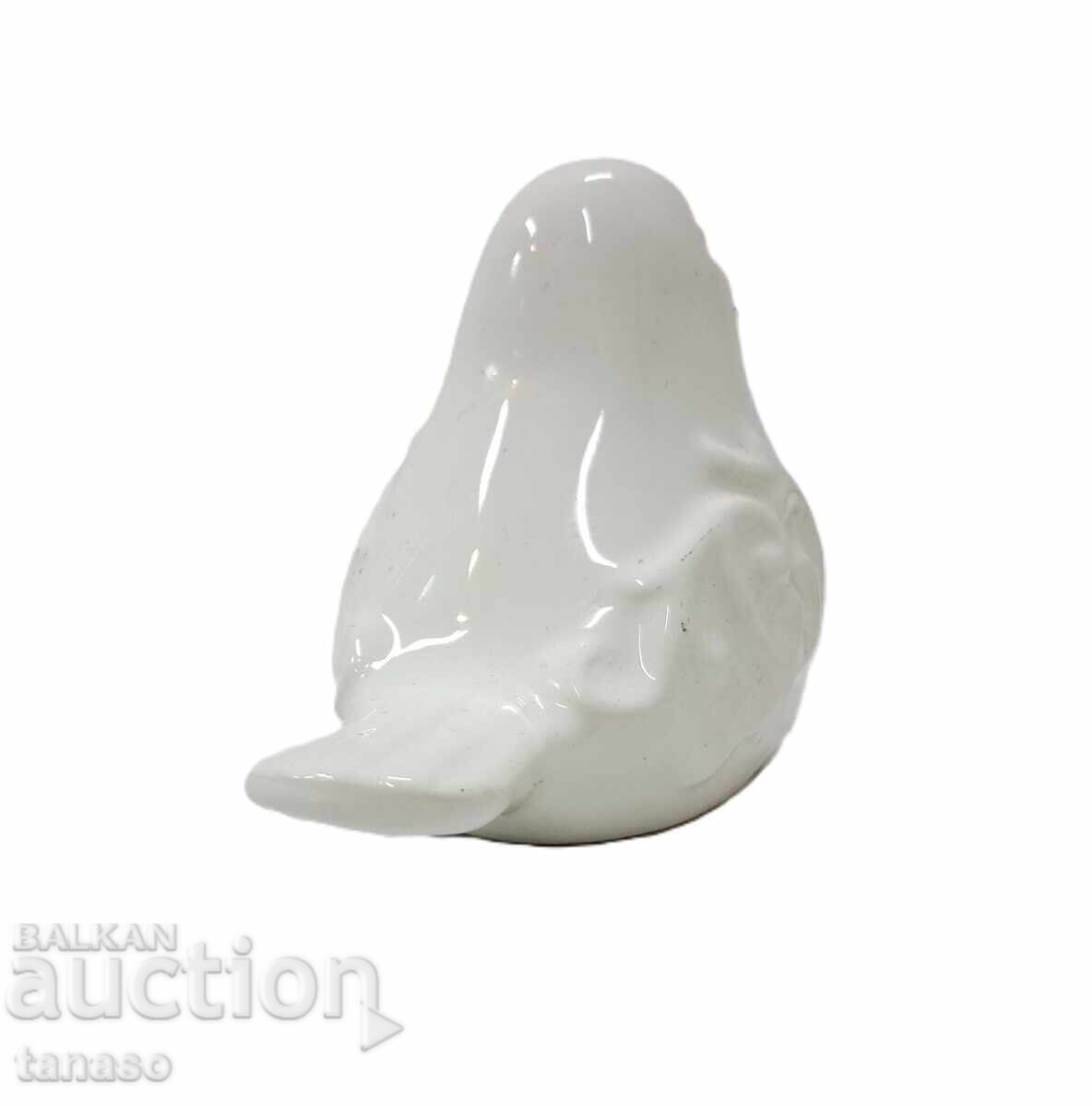 Figurină decorativă elegantă „Pasăre” – Albă glazurată (13.2) - 5