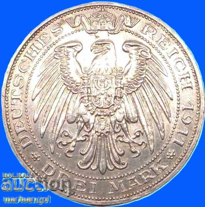 3 γραμματόσημα 1911 Prussia Breslau University Γερμανία - 7