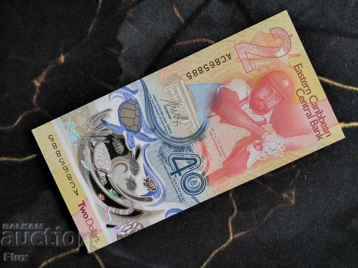 Bancnotă - Caraibe de Est - 2 Dolari (Jubileu) UNC | 2023