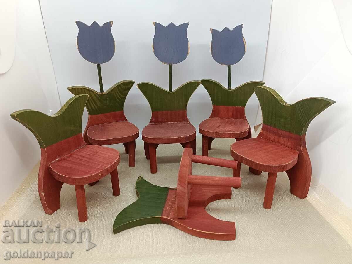 Sale No. 114 Doll chairs 6 pieces