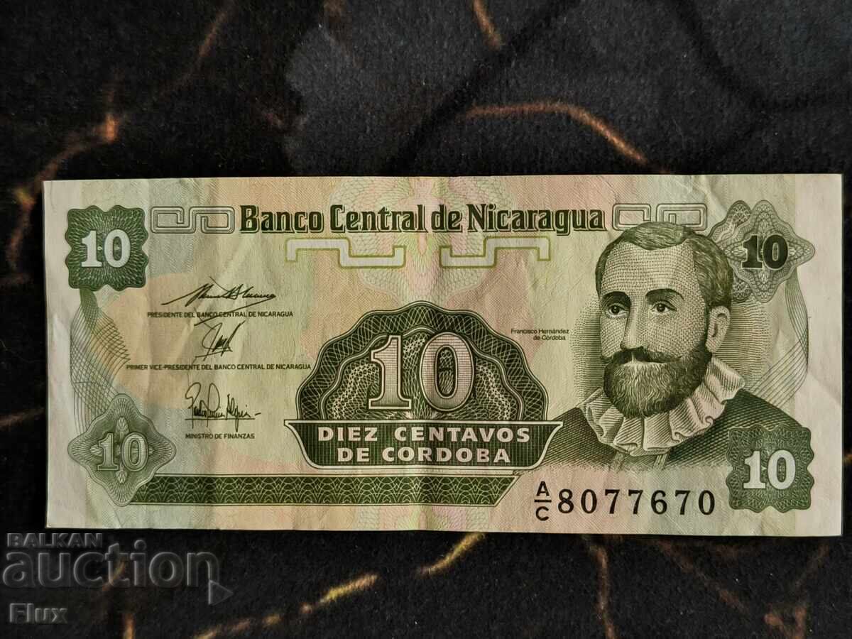 Bancnotă - Nicaragua - 10 córdoba | 1991