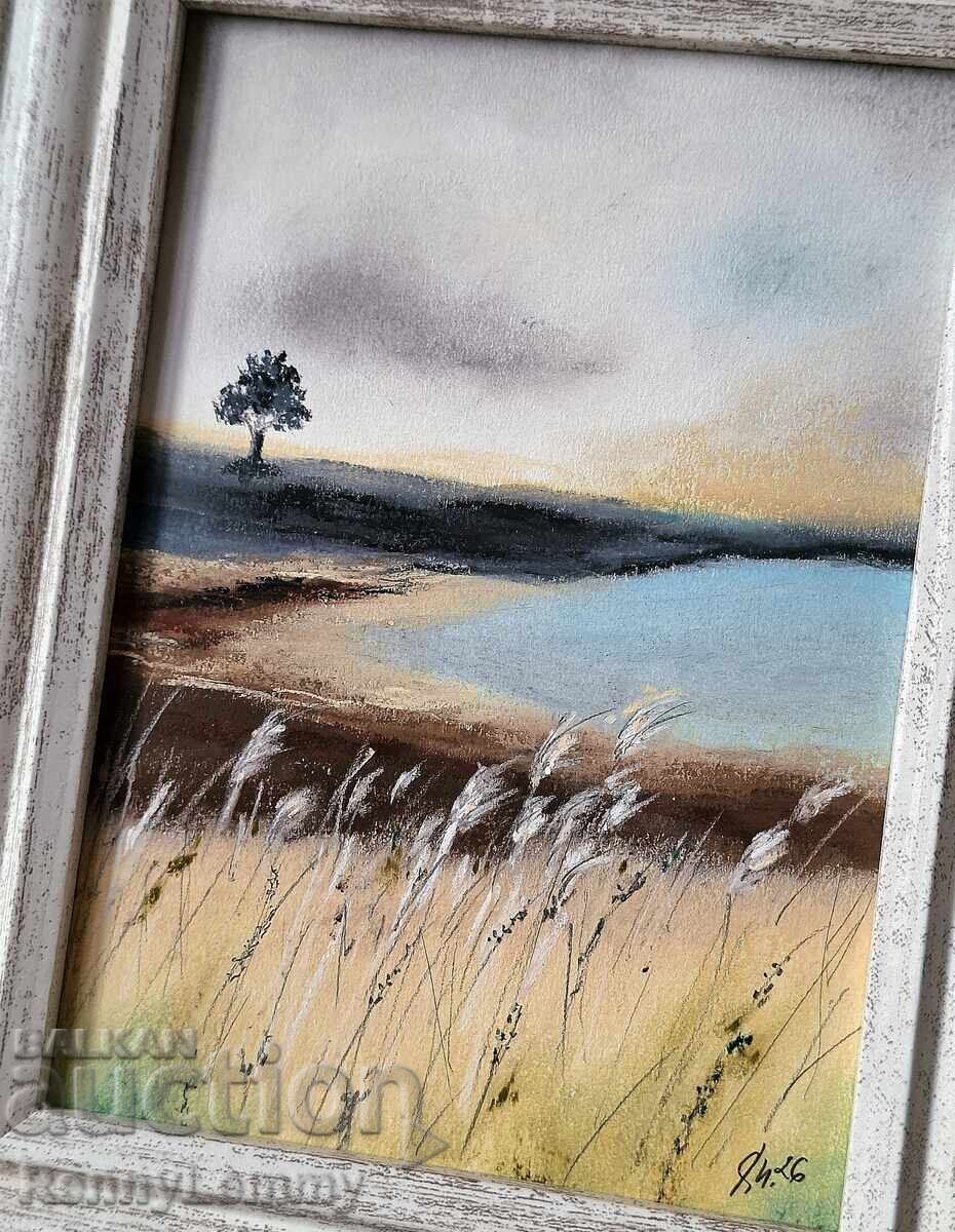 Licitație Melancolie, tablou în pastel, original