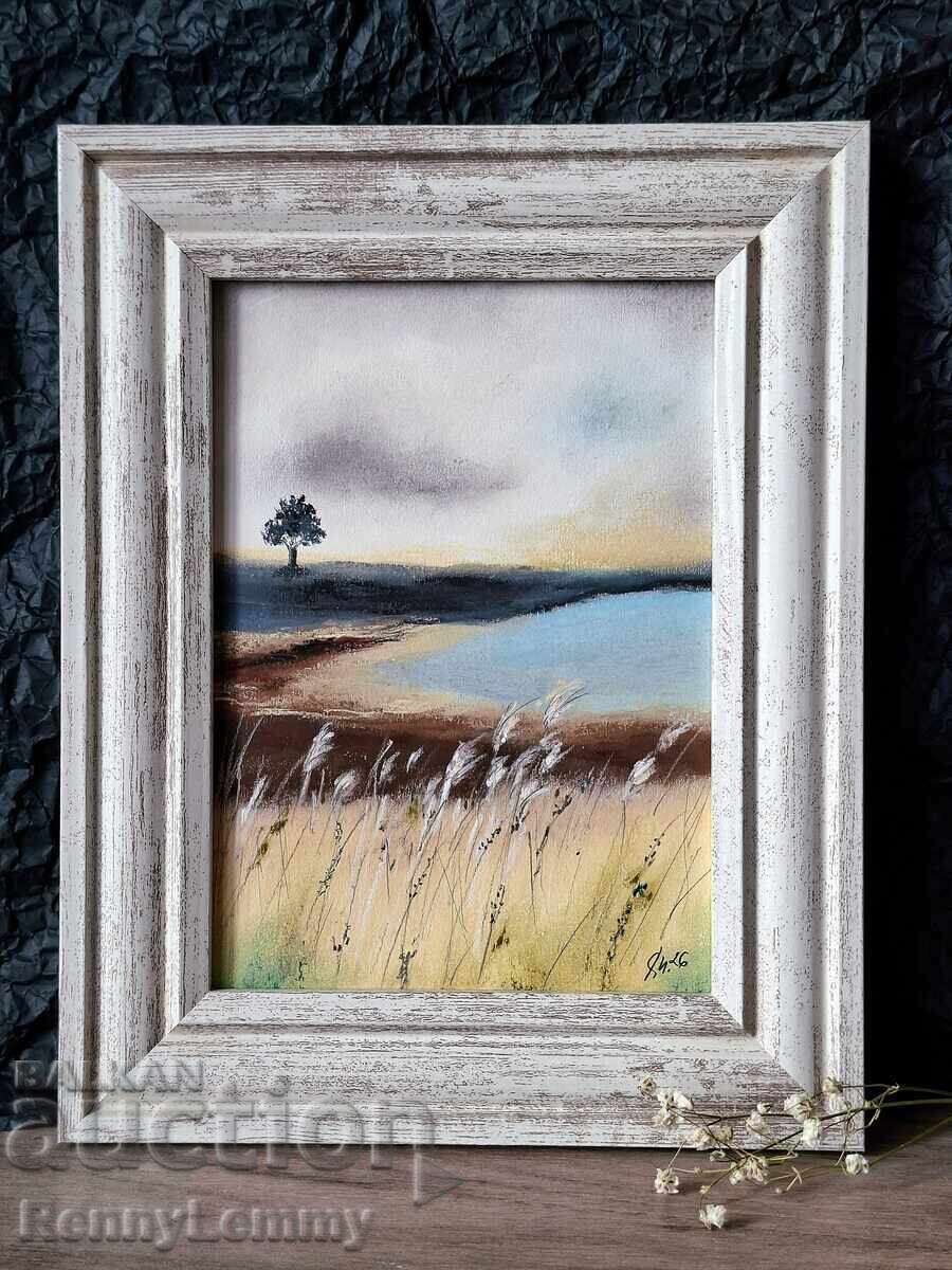 Melancolie, tablou în pastel, original