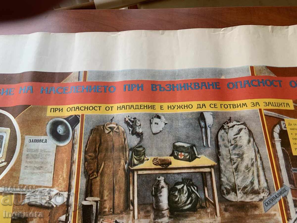 PLANȘĂ EDUCAȚIVĂ MILITARĂ APĂRARE CIVILĂ - 98 X 70 CM cu preț € 3.80 | 7.43 BGN