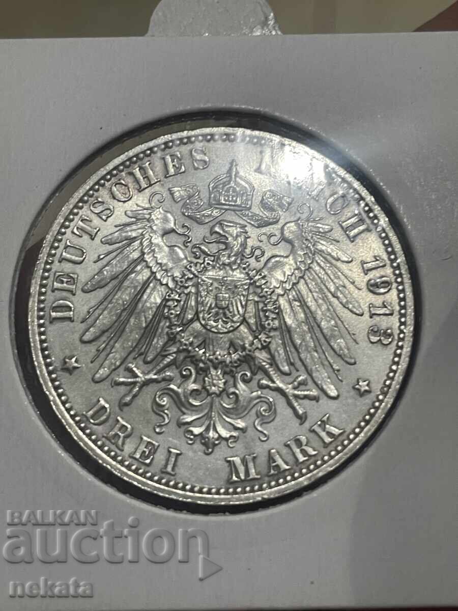 3 Marks 1913 100 Years since the Battle of Leipzig with price € 65.00 | 127.13 BGN