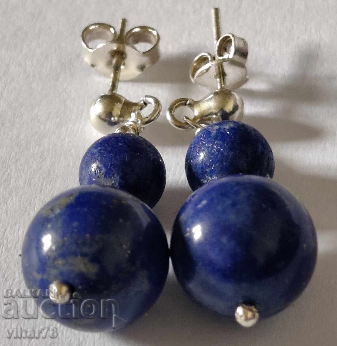 Silver earrings with lapis lazuli - 5