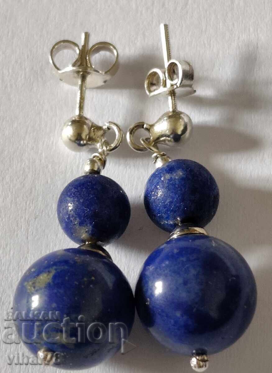 Silver earrings with lapis lazuli