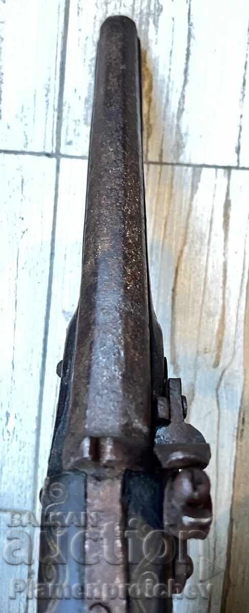 PIESĂ DE MUZEU PISTOL AUTENTIC CU CREMENE PISTOL PUȘCĂ REV - 5
