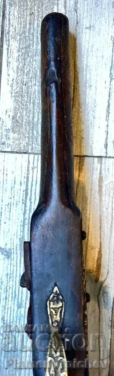 PIESĂ DE MUZEU PISTOL AUTENTIC CU CREMENE PISTOL PUȘCĂ REV - 7