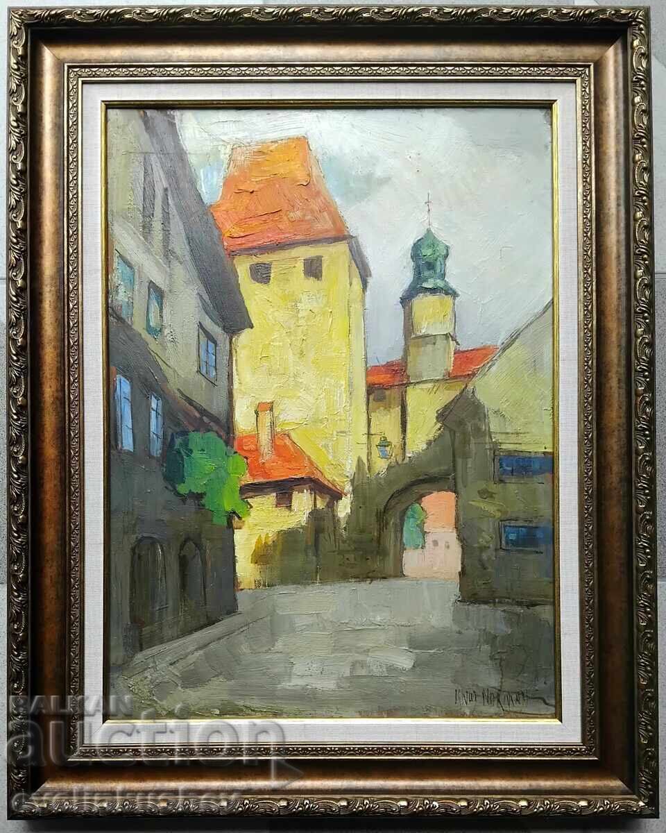 Licitație Pictură în ulei de Knut Norman realizată pe placaj (fașer)