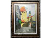 Pictură în ulei de Knut Norman realizată pe placaj (fașer)