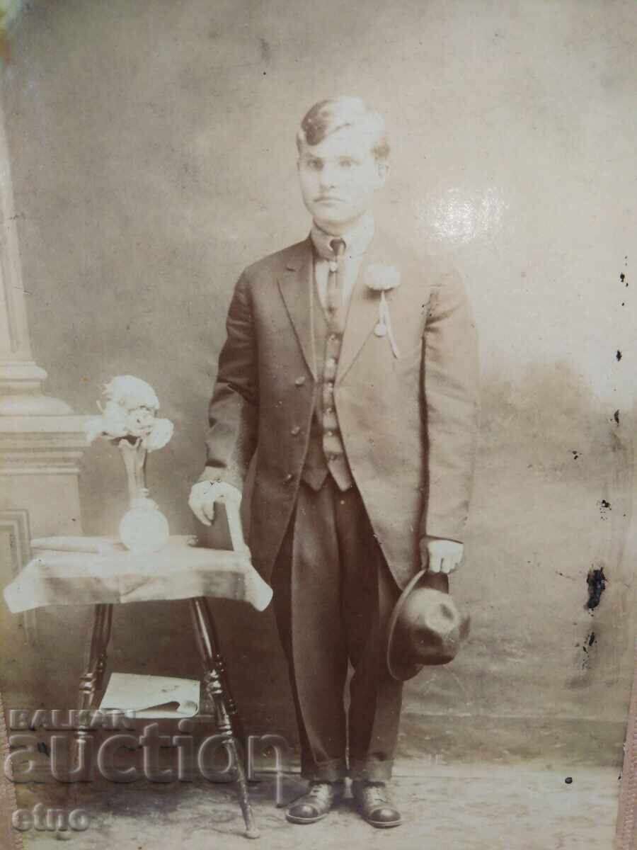 1913 g. FOTOGRAFIE REGALĂ, CARTON, BULGAR ÎN AMERICA
