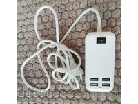 15W, USB φορτιστής, πολύπριζο, με 4 θύρες USB