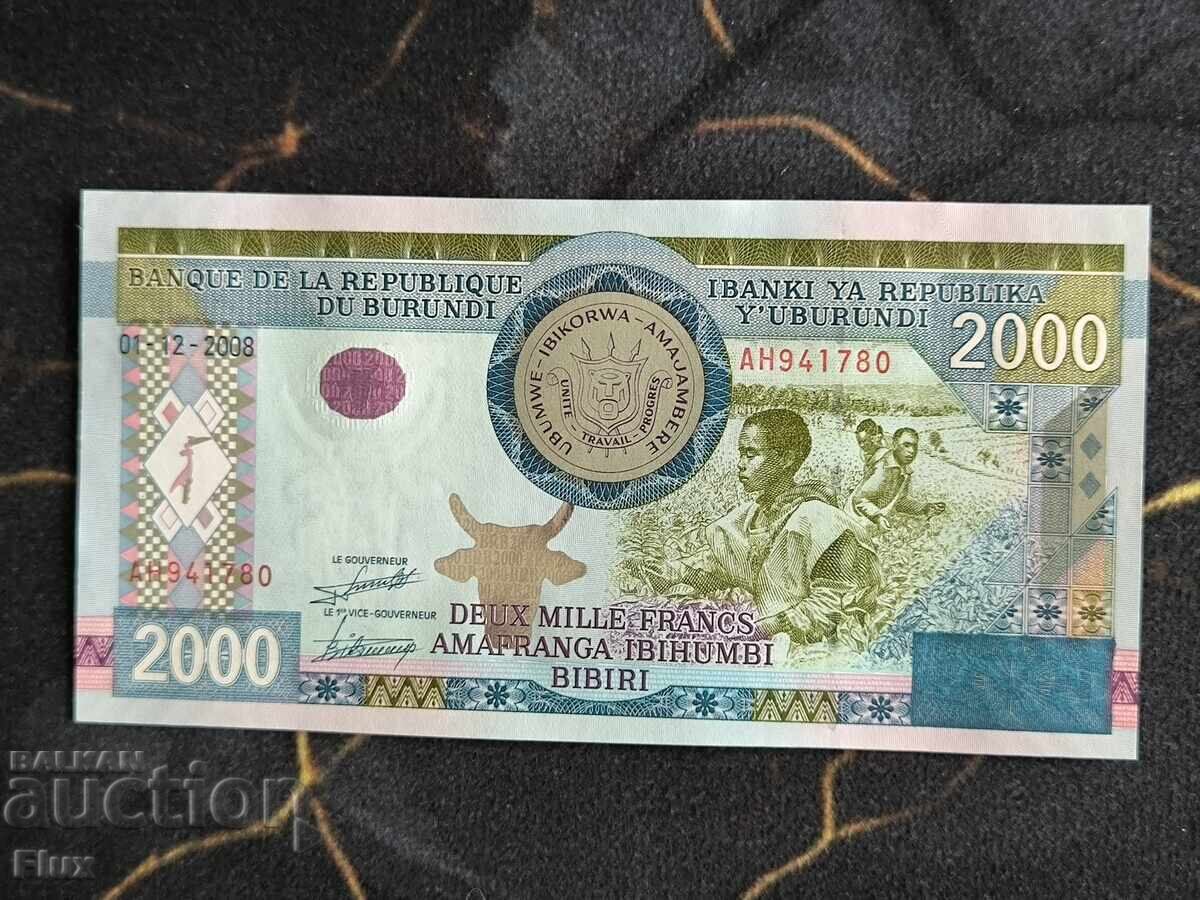Τραπεζογραμμάτιο - Μπουρούντι - 2000 φράγκα UNC | 2008