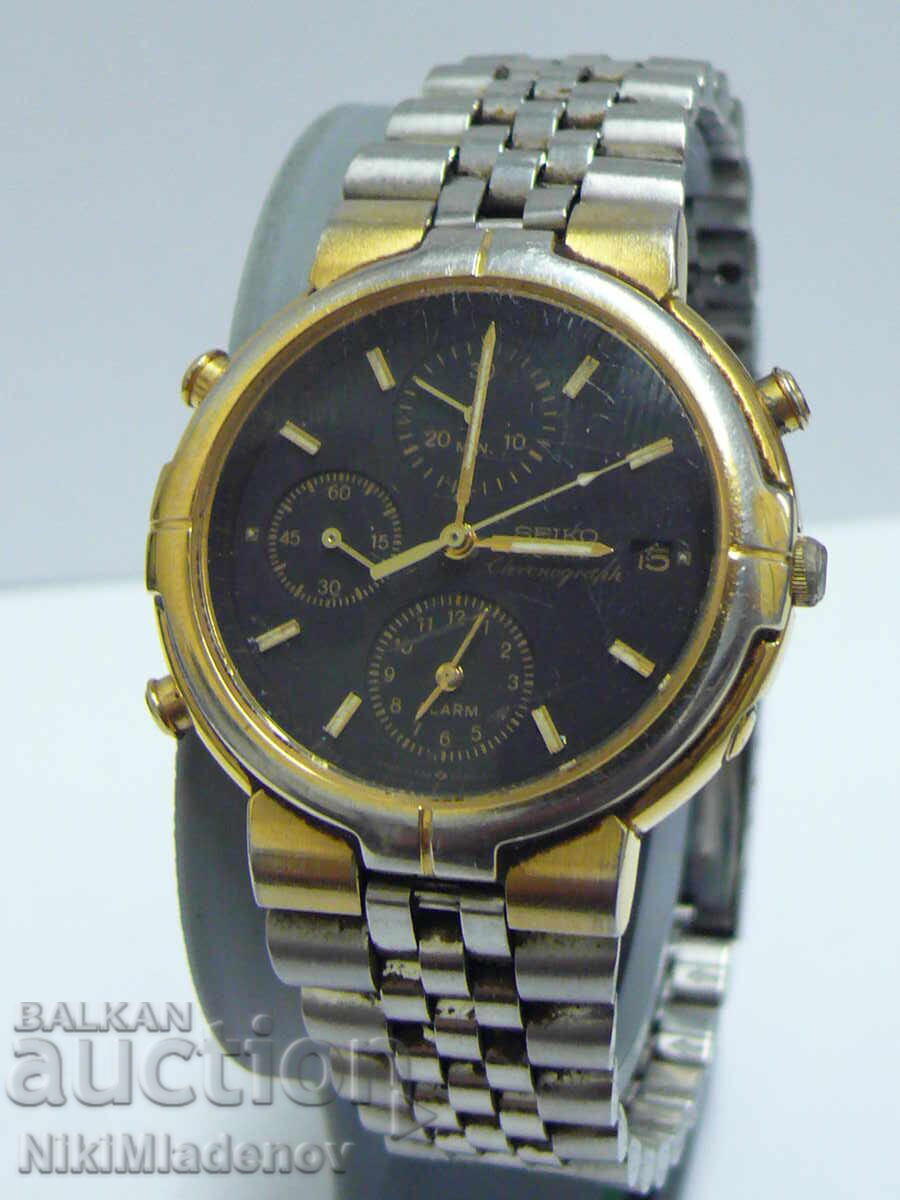 Ανδρικό ρολόι χειρός SEIKO Chronograph, μη λειτουργικό
