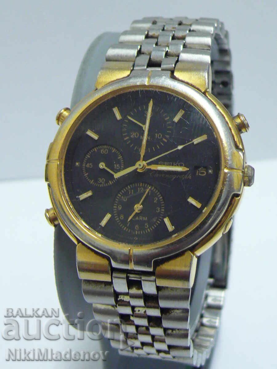 Ανδρικό ρολόι χειρός SEIKO Chronograph, μη λειτουργικό