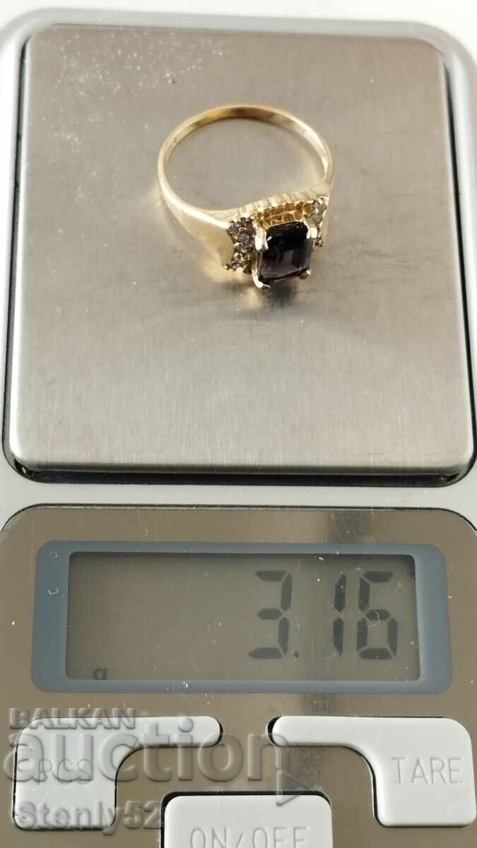 Inel de aur damă 14k 3.16 gr. cu piatră safir cu preț € 360.00 | 704.10 BGN