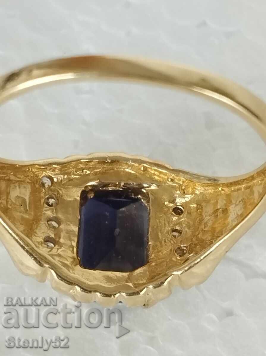 Inel de aur damă 14k 3.16 gr. cu piatră safir - 5