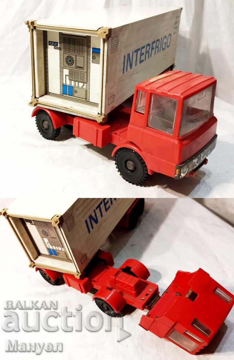 Jucărie germană veche, camion cu remorcă - 6