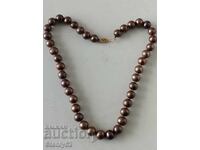 Colier cu perle naturale și închizătoare din aur 1-1.5 gr