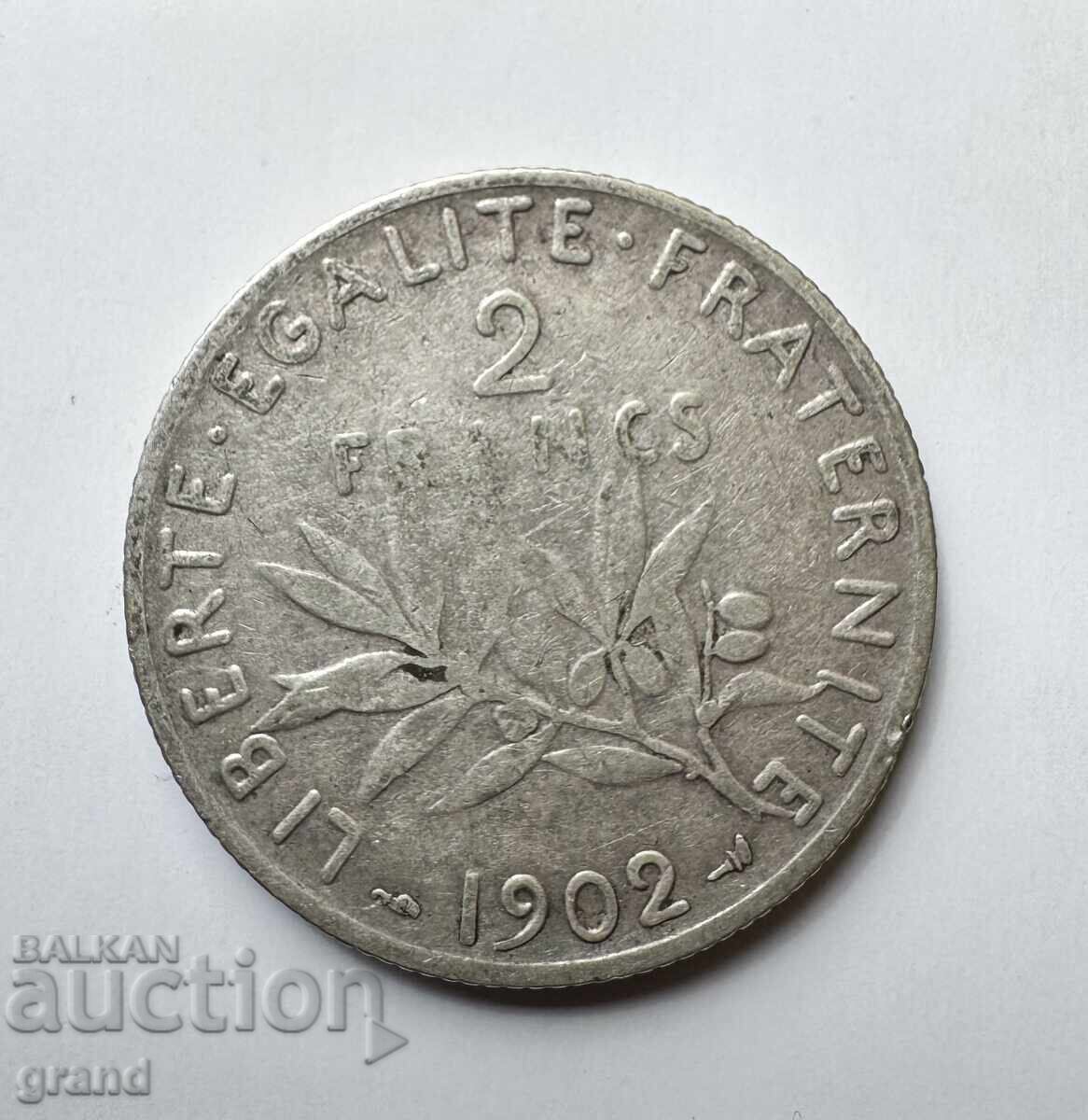 2 φράγκα 1902, Γαλλία ασήμι