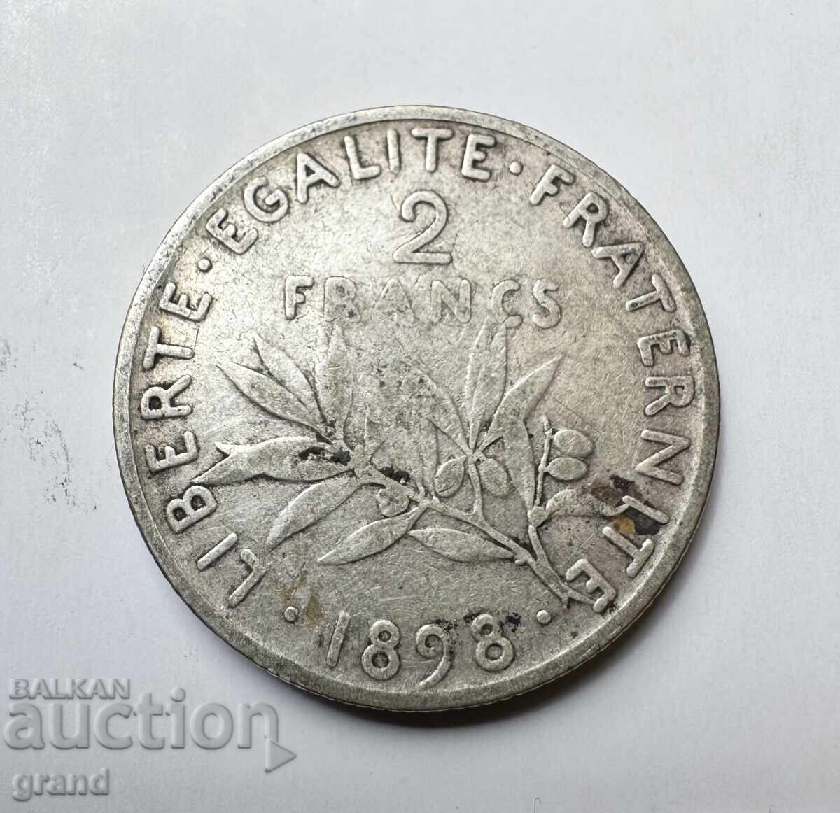 2 франка 1898, Франция сребро