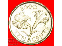Ⰺ GREAT BRITAIN (1999-2009): BERMUDA ★ 10 CENTS 2000 FLOWER