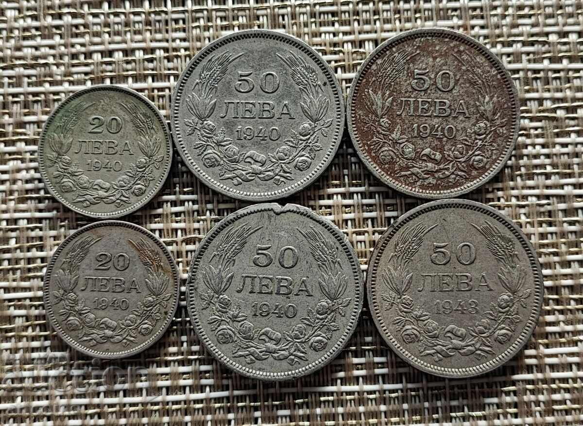 Licitație LOT/ SET 6 buc 20 LEVA/50 LEVA 1940 - 50 LEVA 1943