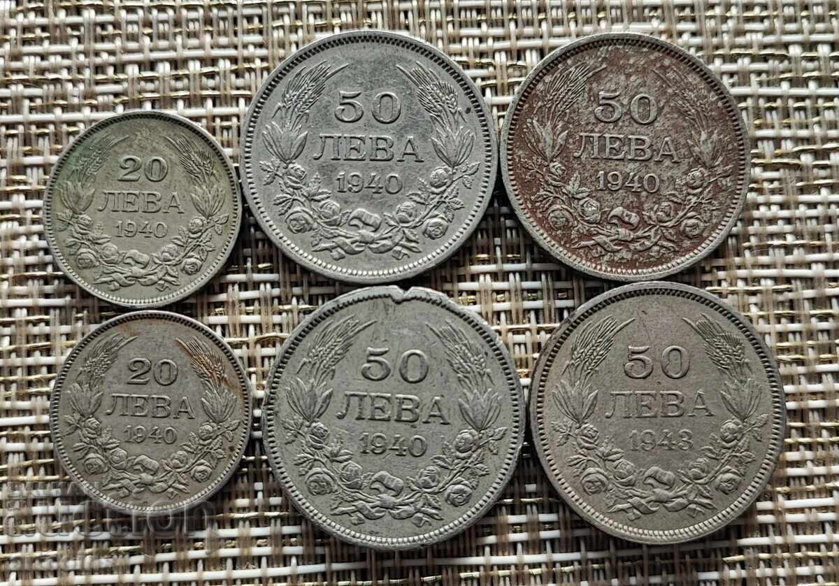 LOT/ SET 6 buc 20 LEVA/50 LEVA 1940 - 50 LEVA 1943