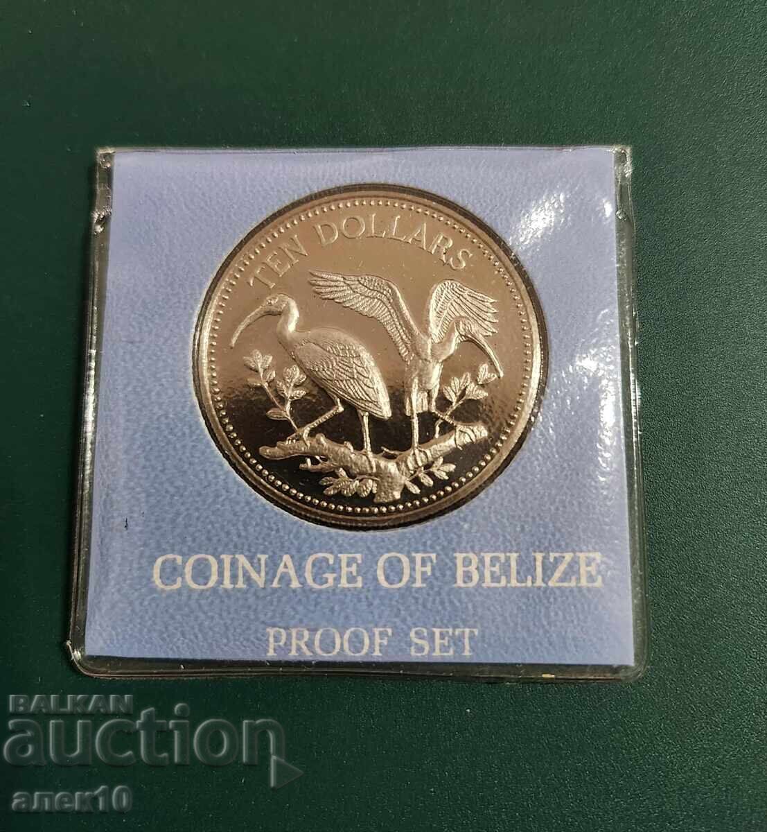 Belize 10 dolari 1980 proof tiraj 761 exemplare