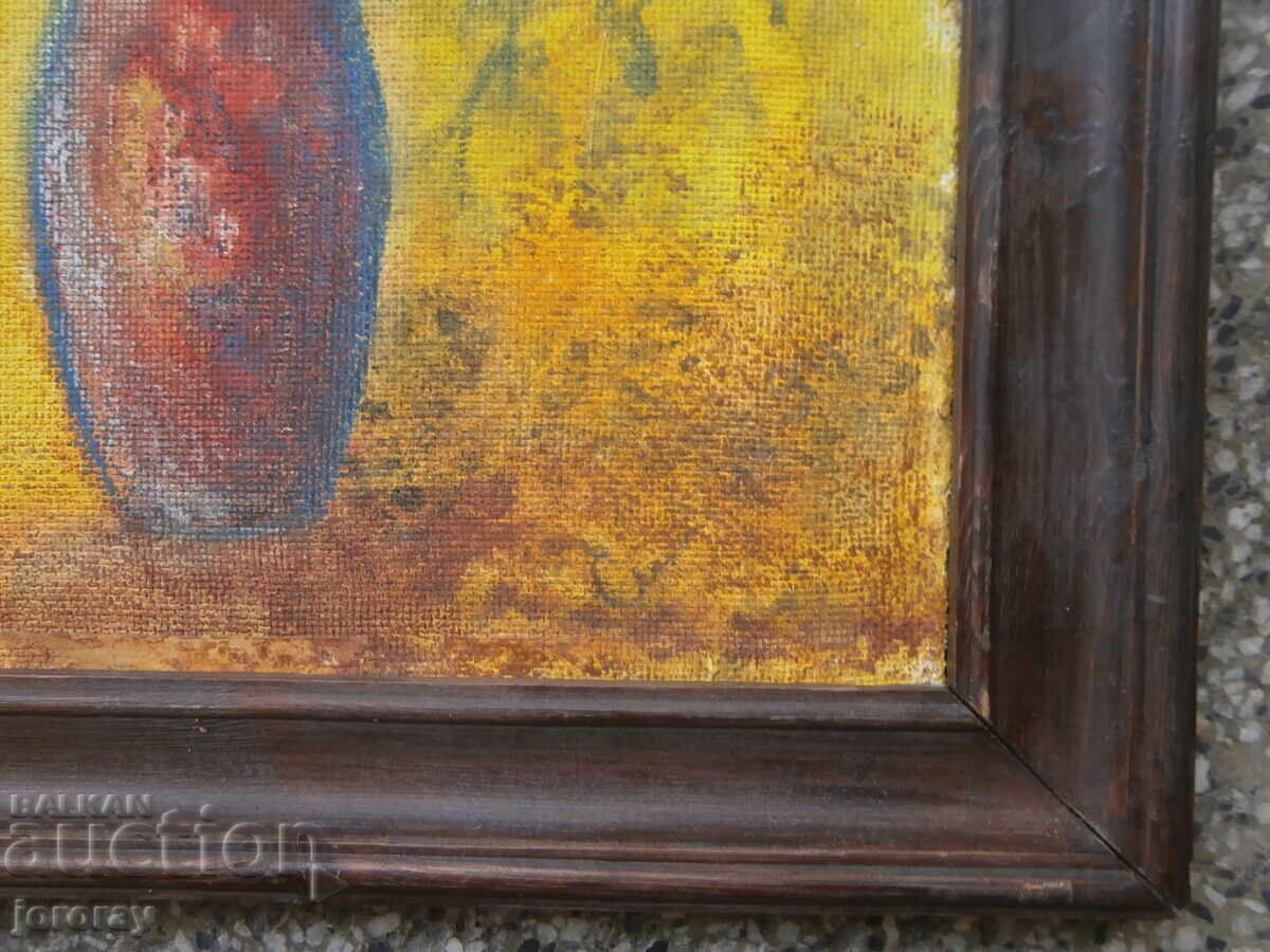 Licitație Natură statică 35x50cm. ulei pe placaj, autor bulgar