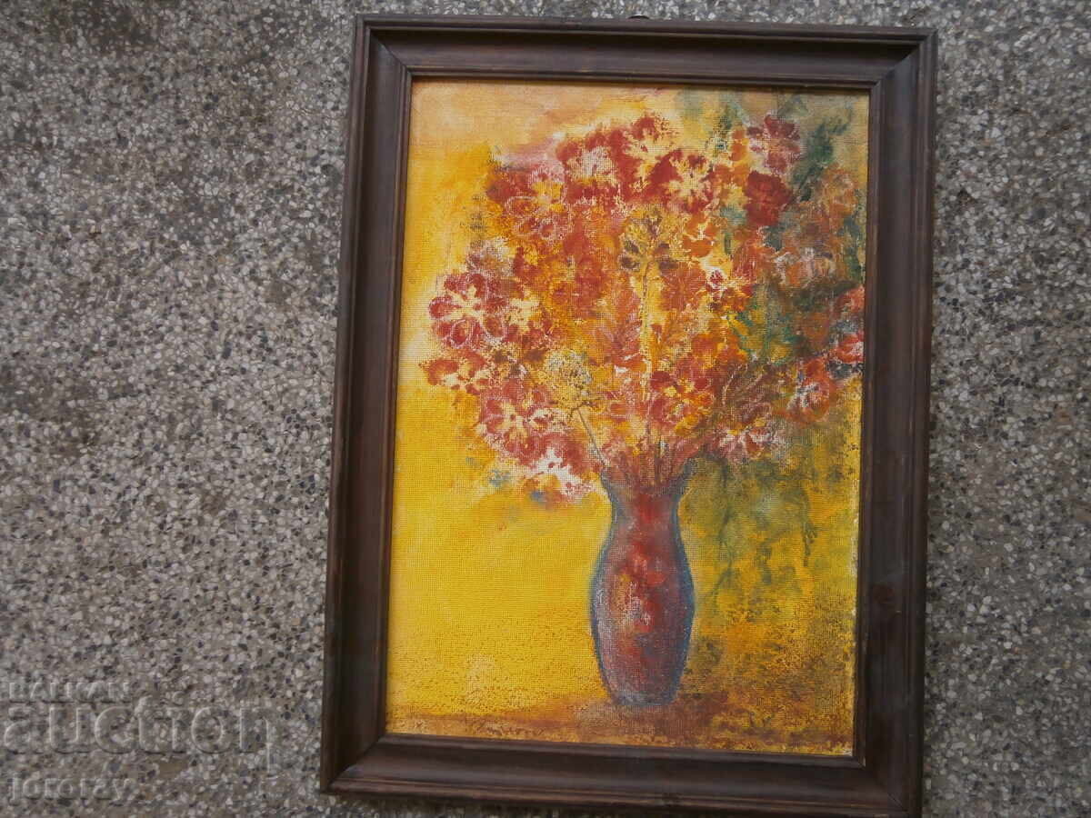 Natură statică 35x50cm. ulei pe placaj, autor bulgar