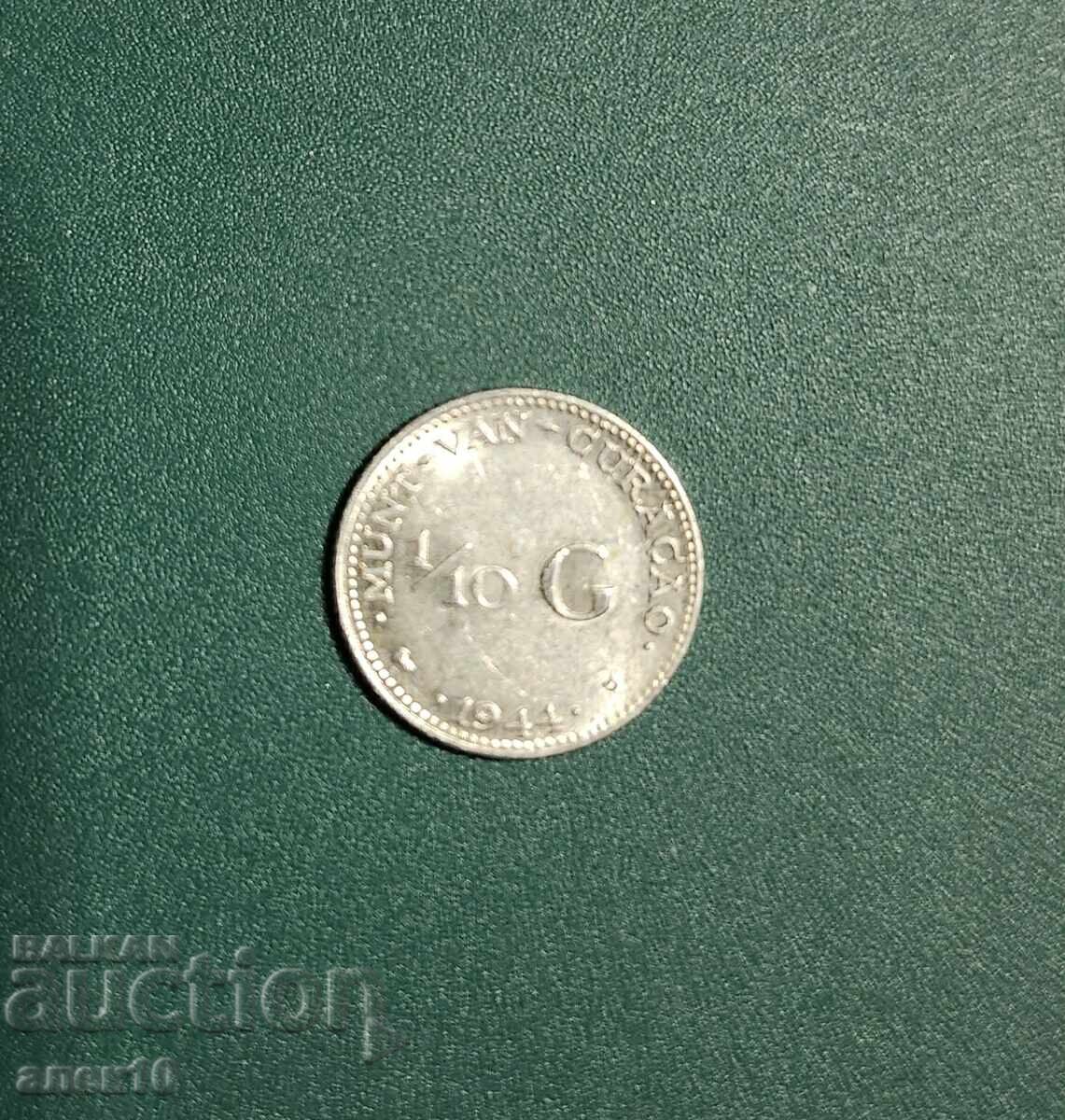 Curaçao 1/10 gulden 1944 L