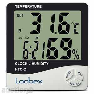 NTS-2 TERMOMETRU (EXTERN + INTERN) Hidrometre, CLOCK
