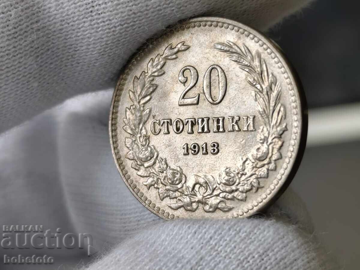 Monedă BZC 20 stotinki 1913 cu preț € 50.00 | 97.79 BGN