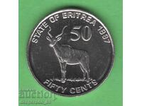 (¯`'•.¸ 50 cenți 1997 ERITREEA ¸.•'´¯)