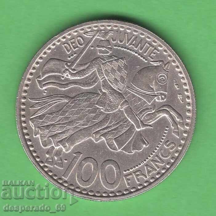 (¯`'•.¸ 100 franci 1950 MONACO aUNC ¸.•'´¯)
