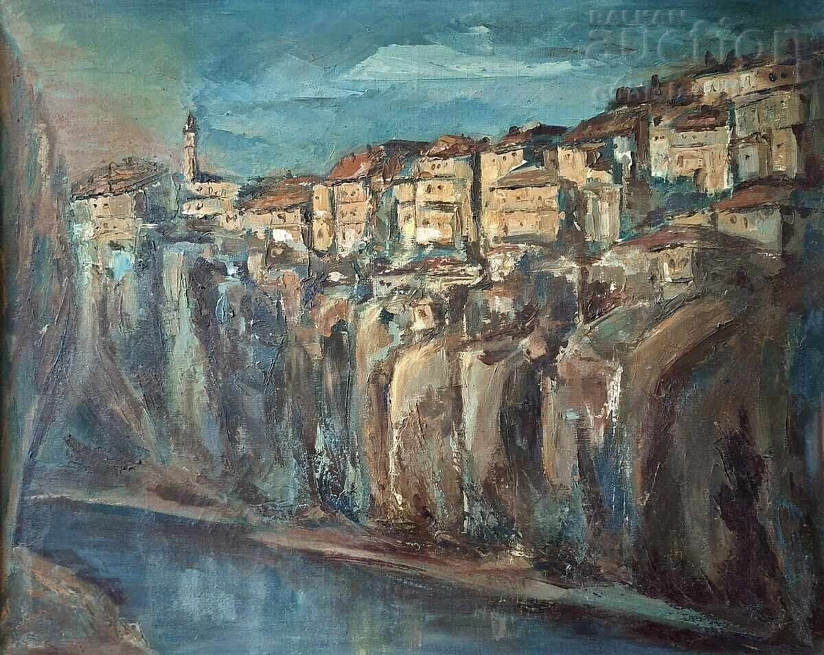 Tablou, vedere din V. Târnovo, pictor I. Sirakov, 1998 cu preț € 550.00 | 1075.71 BGN