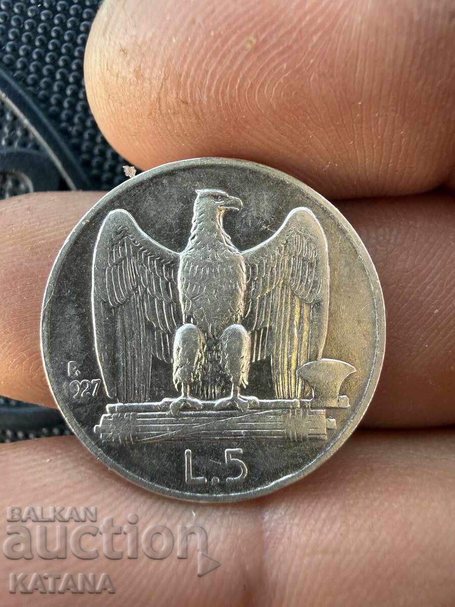 5 lire 1927 cu preț € 20.00 | 39.12 BGN 5 lire 1927 cu preț € 20.00 | 39.12 BGN