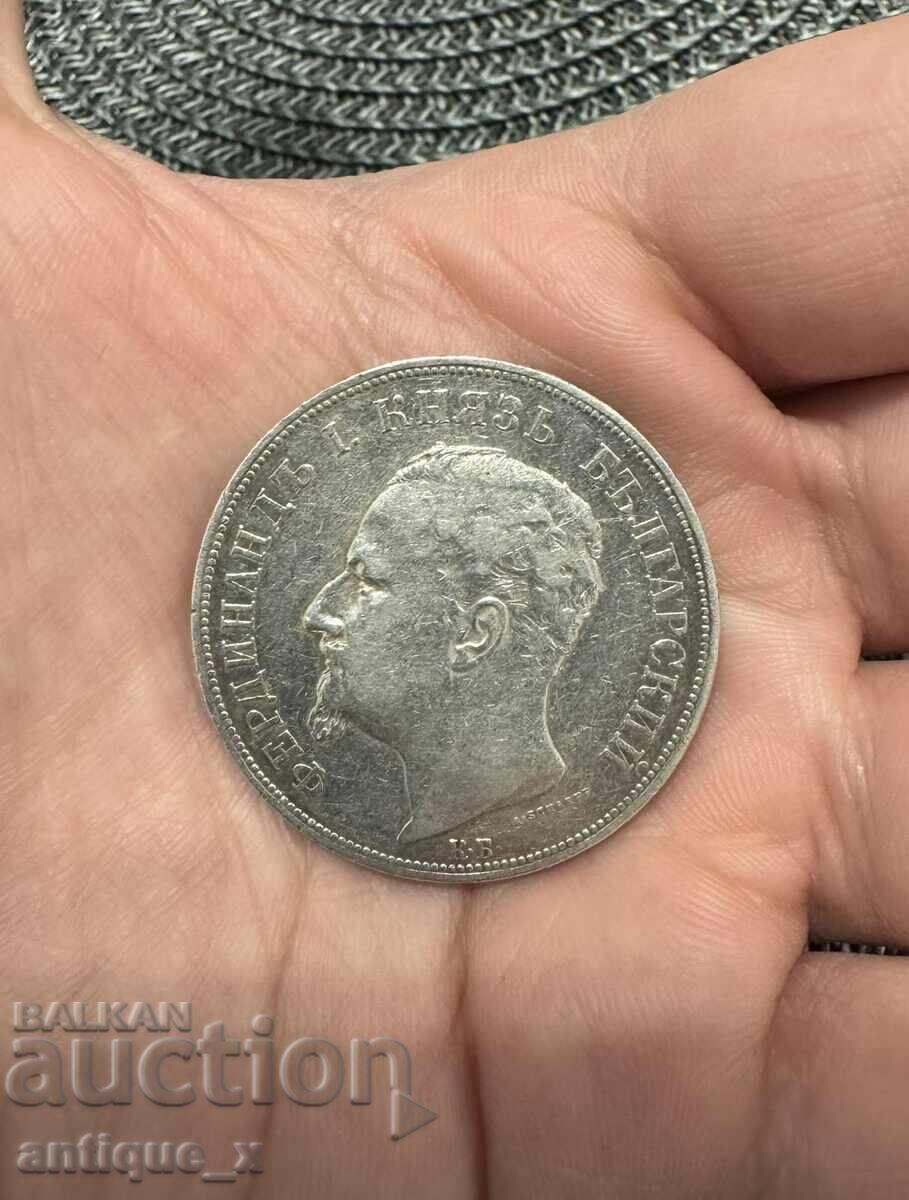 5 BGN 1892 - Ferdinand I - argint 5 BGN 1892 - Ferdinand I - argint