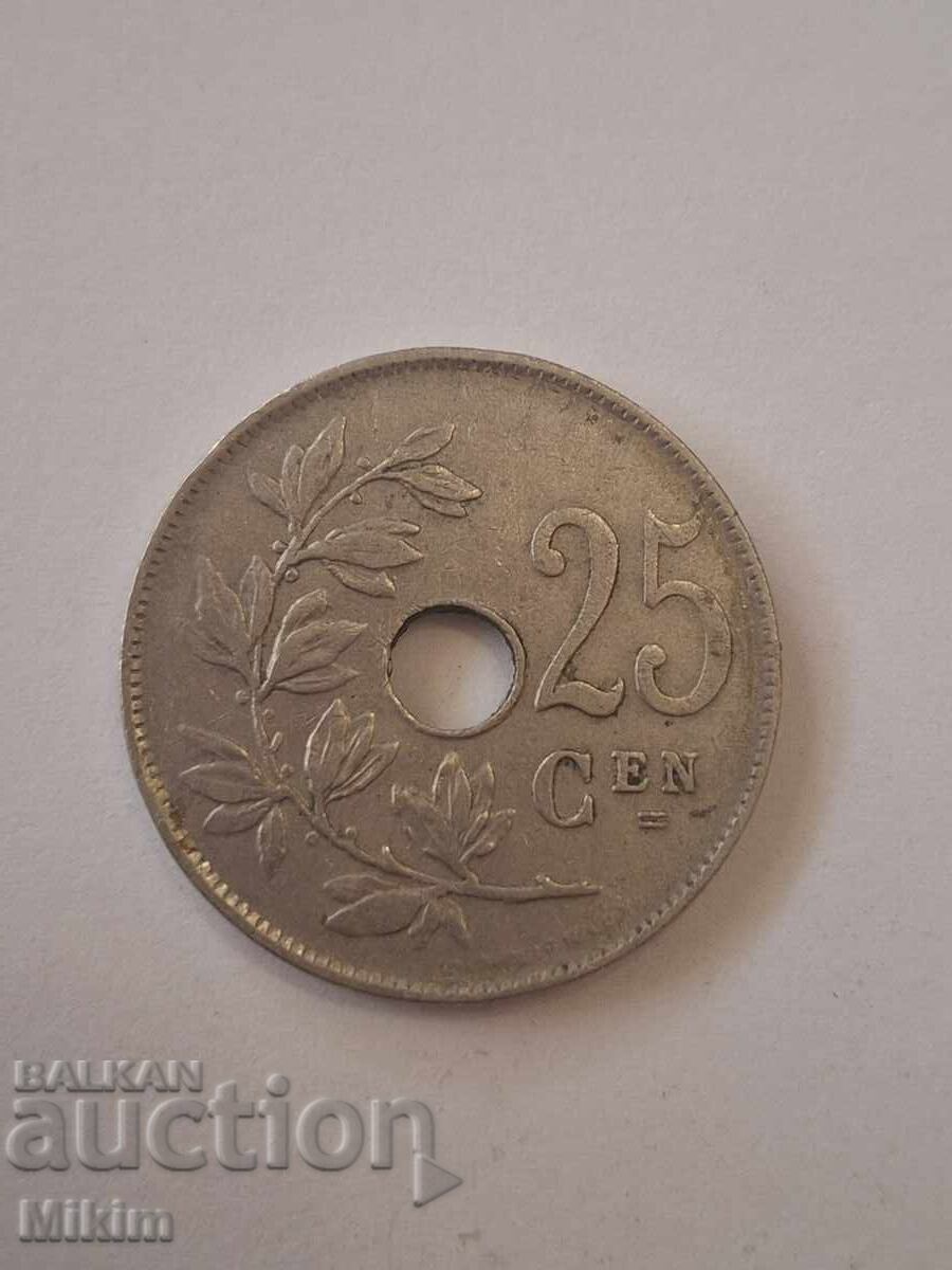 Monedă 25 centime 1922 Belgia
